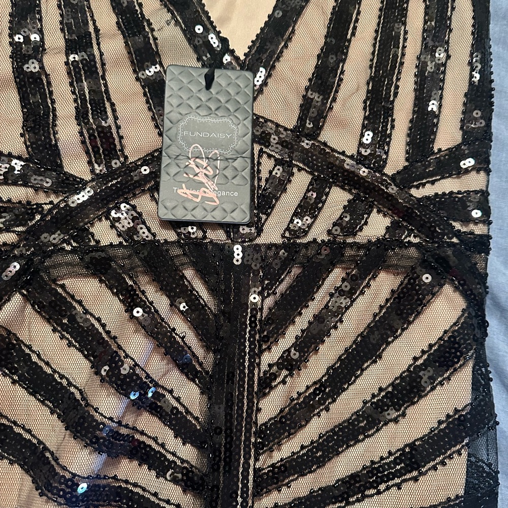NEW Women 1920S Long Prom Gown Beaded Sequin Vintage Wedding Formal - Picture 4 of 9